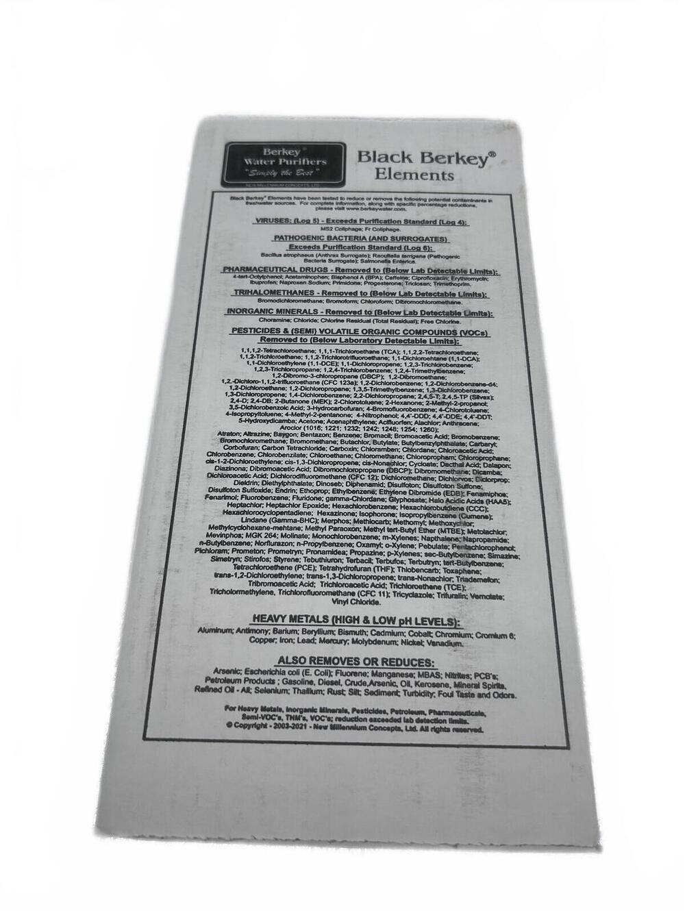 Authentic!  Black Berkey Replacement Purification Elements (Set of 2)